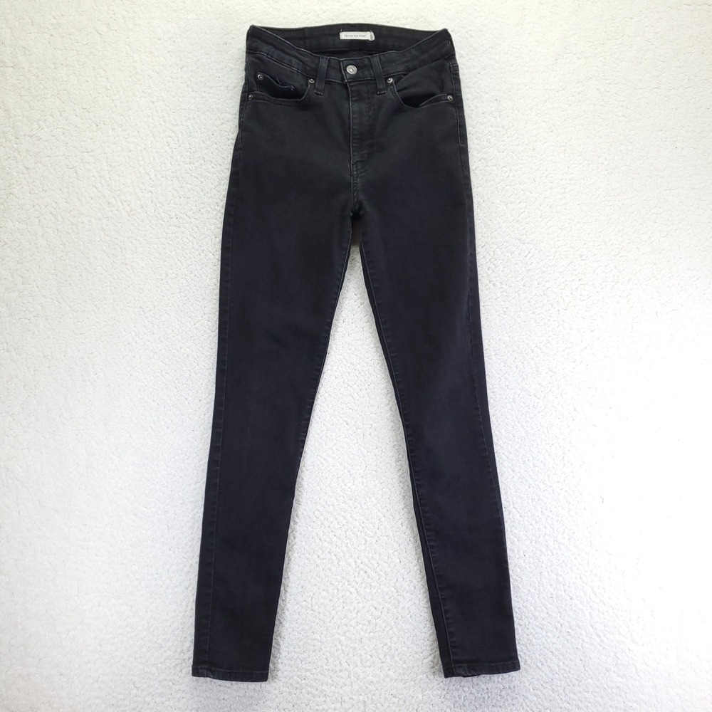 Levis‎ 721 High Rise Skinny Jeans Black Denim W28 L30 18882-0024